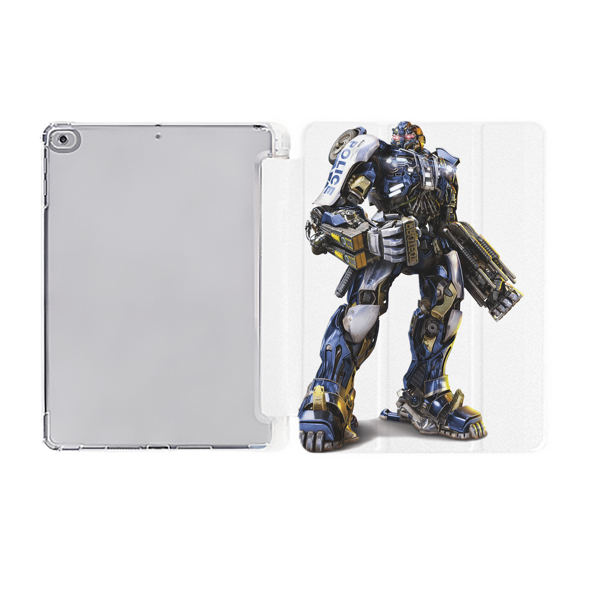 （画像用） Transformers トランスフォーマー IPad ケース ペン収納付き 三つ折りスタンド PUレザー×シリコン 対応機種9.5/10.5/10.9インチ